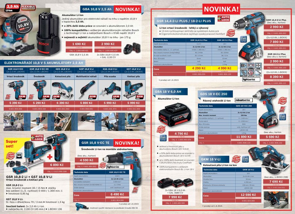 akumulátor 10,8 V na trhu - jen 175 g GKS 10,8 V-LI GOP 10,8 V-LI GSA 10,8 V-LI GST 10,8 V-LI Vrtací šroubovák Šroubovák Kotoučová pila Multifunkční nářadí Pila ocaska Kmitací pila GSR 14,4-2-LI PLUS