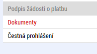 3.7. DOKUMENTY Na záložce Dokumenty se vkládají další relevantní přílohy, které požaduje ŘO přiložit souhrnně k dané ŽoP, tj. příjemce jej nezařadil jako přílohy záznamů v jednotlivých soupiskách.