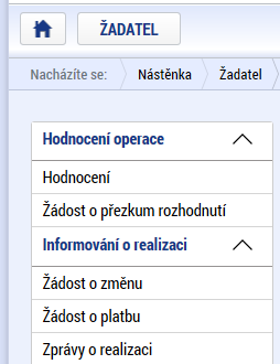 ZoR se stav ŽoP mění na stav Zaregistrovaná. V tomto stavu je ŽoP (spolu se ZoR) podána na ŘO (přenesena do CSSF14