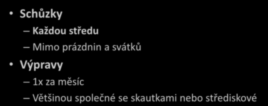 Roj světlušek Schůzky Každou středu Mimo prázdnin a svátků