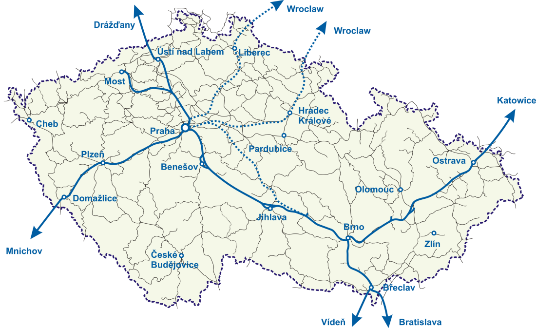 Rychlá spojení (RS) V návaznosti na dopravní politiku sítí TEN-T, formulovanou v Bílé knize 2011 je v České