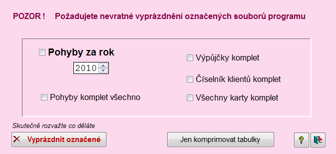 ČINNOSTI SPRÁVCE PROGRAMU V této speciální části jsou činnosti, které se vykonávají velmi zřídka ale zato mohou způsobit problémy při nesprávném pouţití, proto by to měl dělat jen jeden uţivatel