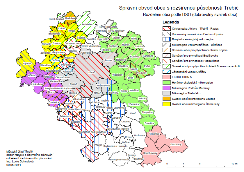 2 Souhrnná zpráva za všechny DSO v území Ve správním obvodu ORP působí 17 dobrovolných svazků obcí (Skládka TKO, VODOVODY A KANALIZACE (VaK), Cyklostezka Jihlava Raabs, Dobrovolný svazek obcí Předín