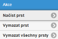 Web Visitor - Zaměstnanec musí postupovat dle instrukcí na displeji - postupně přiloží 3x stejný prst na snímač V této fázi se musí