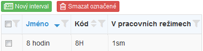 Web Visitor 6.2.2 Pracovní interval Definuje začátek a konec jedné pracovní směny a určuje tím fond pracovní doby pro jeden den.