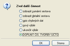 15 Modul Zásoby a účetnictví ve WinFASu probíhá převod dat do účetnictví. Opět stiskneme OK. Data úspěšně zaúčtována.