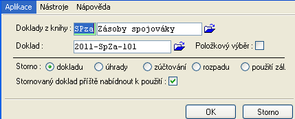 17 Modul Zásoby a účetnictví ve WinFASu Vybereme činnost DOPLNIT ČÍS.