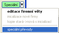 18 Modul Zásoby a účetnictví ve WinFASu Příloha č.4 Speciální převod pro spojovák, který obsahuje PS Po každém spojováku, který obsahuje počáteční stavy (spojovák za leden), je třeba udělat tzv.