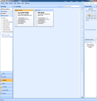 6.1. Kontakty Outlook neslouží pouze k odeslání a přijímání zprávy, je to i velmi dobrý organizační nástroj. Důležitá je především správa kontaktů, organizace času a úkoly.