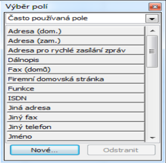 Jednotlivé pohledy lze přepínat v v levém panelu zvolte Telefonní seznam. Podobně jako výpis zpráv a kontakty lze řadit podle jednotlivých sloupců, stačí na ně klepnout myší.