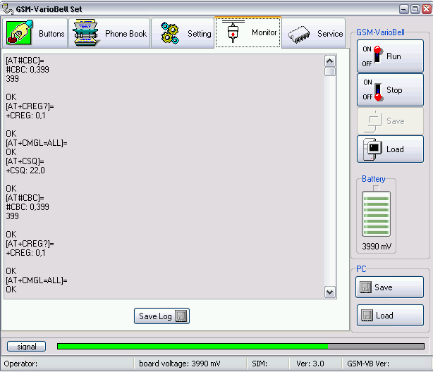 Uložení záznamu z monitoru do souboru (pro servisní účely zaslání výpisu) Mód programování Po zmáčknutí tlačítka STOP vyšle