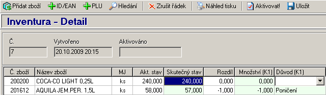 Inventuru (ani rozpracovanou) není možné zrušit. Obrázek 71: Přehled jednotlivých inventur 7.5.1 Inventura Ručně vedená inventura má v Back Office tři kroky.