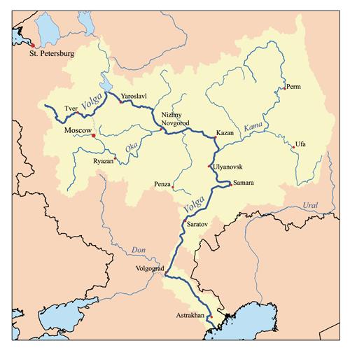 Volha nejdelší řeka Evropy, protéká evropskou částí Ruska vlévá se do Kaspického moře je na ní