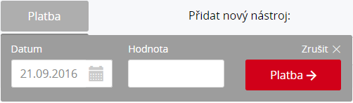 Přidání portfolia Přidání investičního nástroje Zadejte ISIN, jméno či zkratku cenného papíru a ve výsledcích vyhledávání symbolem plus přidejte vybraný cenný papír do portfolia (případně vyberte