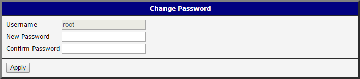 6. ADMINISTRACE 6.3 Změna přístupového hesla Dialog pro změnu hesla lze vyvolat volbou položky Change Password v menu.