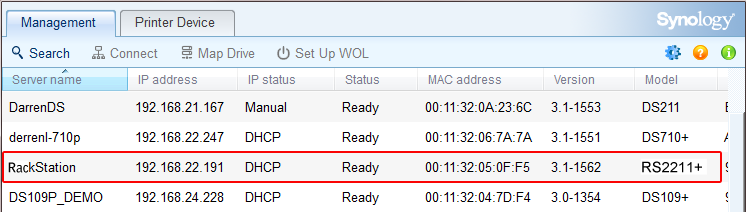 Kapitola Instalace systému DSM ve stanici Kapitola 3: RackStation 3 Systém DSM pro stanici RackStation můžete nainstalovat provedením následujících kroků na počítači v síti.