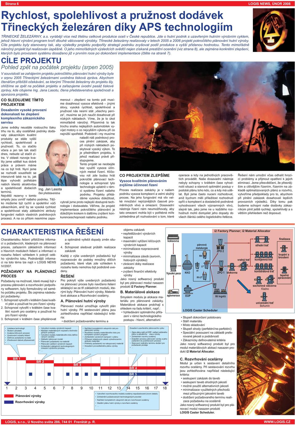 Třinecké železárny realizovaly v letech 2005 a 2006 projekt pokročilého plánování hutní výroby.
