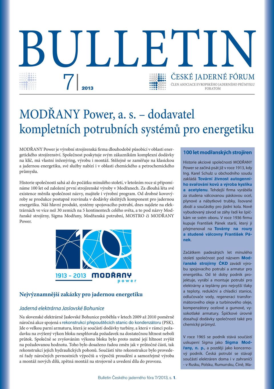 Stěžejně se zaměřuje na klasickou a jadernou energetiku, své služby nabízí i v oblasti chemického a petrochemického průmyslu.