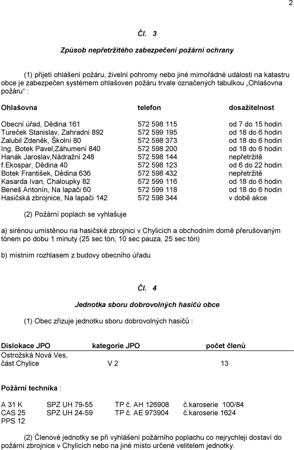 Zdeněk, Školní 80 572 598 373 od 18 do 6 hodin Ing. Botek Pavel,Záhumení 840 572 598 200 od 18 do 6 hodin Hanák Jaroslav,Nádražní 248 572 598 144 nepřetržitě f.