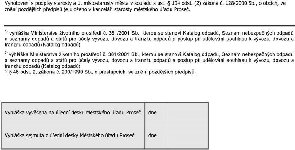 , kterou se stanoví Katalog odpadů, Seznam nebezpečných odpadů a seznamy odpadů a států pro účely vývozu, dovozu a tranzitu odpadů a postup při udělování souhlasu k vývozu, dovozu a tranzitu odpadů