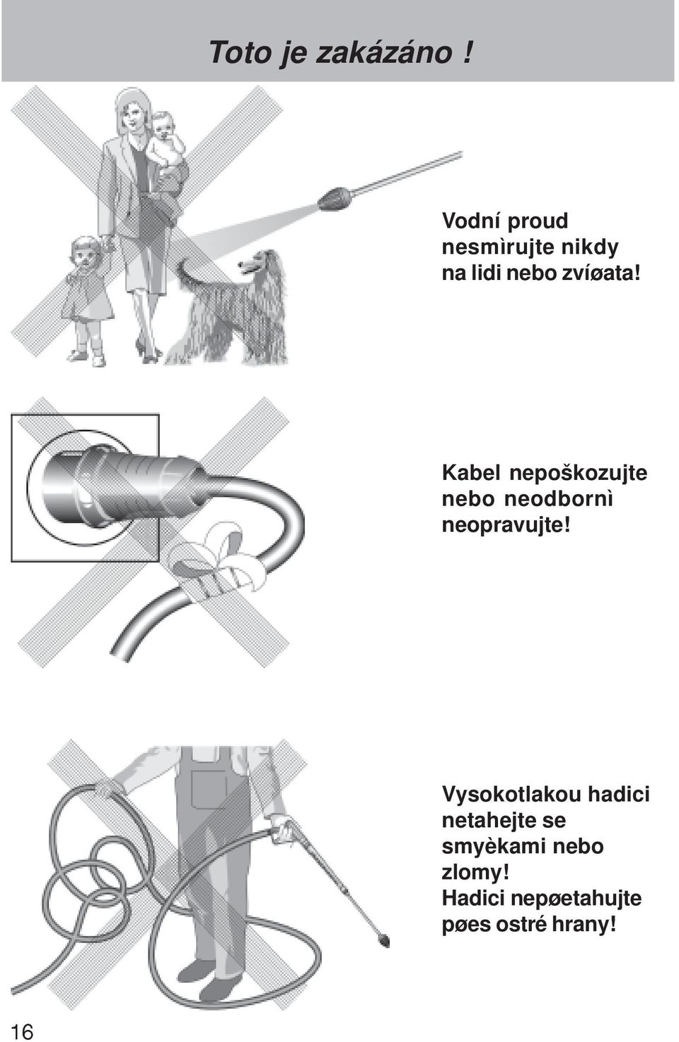 Kabel nepoškozujte nebo neodbornì neopravujte!