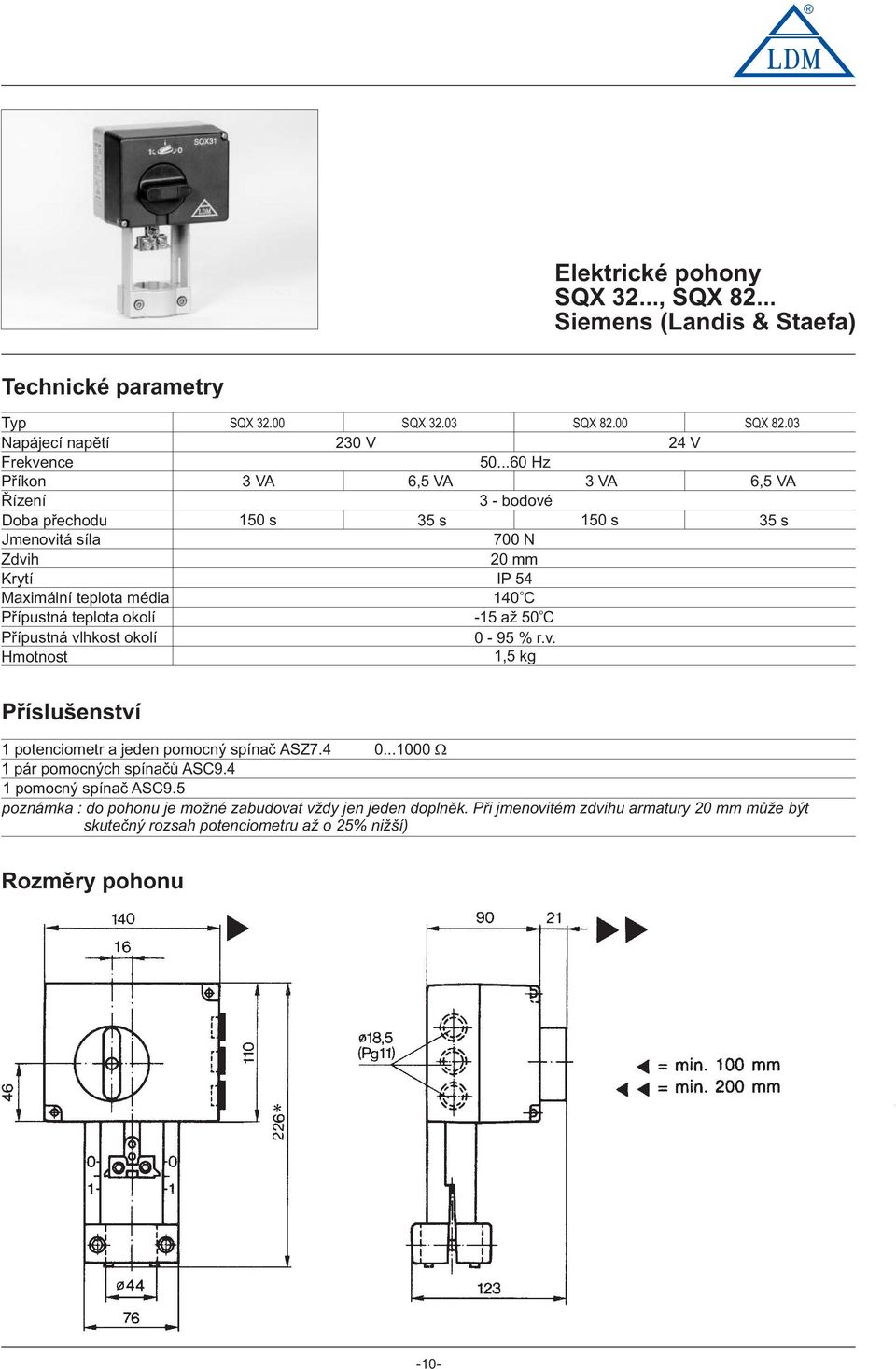 klí Přípustná vlhkst klí Hmtnst SQX 32.00 3VA 150 s 230 V SQX 32.03 SQX 82.00 SQX 82.03 24 V 50.