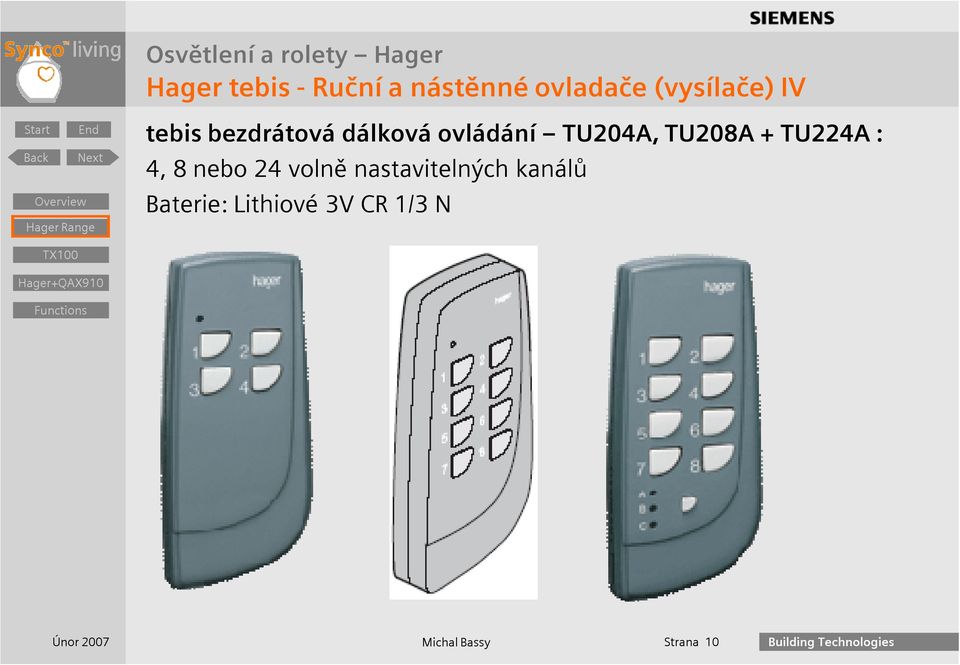 TU204A, TU208A + TU224A : 4, 8 nebo 24 volně