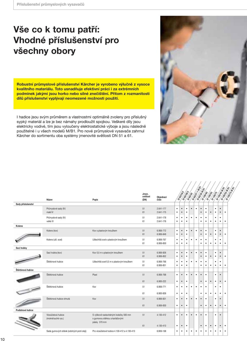 I hadice jsou svým průměrem a vlastnostmi optimálně zvoleny pro příslušný sypký materiál a lze je bez námahy prodloužit spojkou.