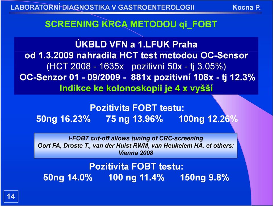 05%) OC-Senzor 01-09/2009-881x pozitivní 108x - tj 12.