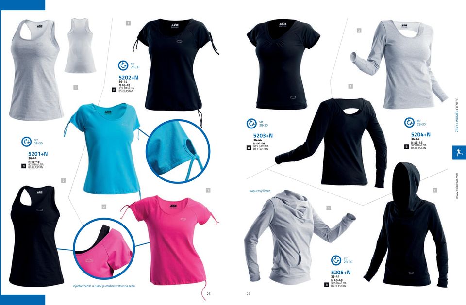 04+N -44 N 4-4 9% BAVLNA % ELASTAN ŽENY / WOMEN FITNESS výrobky 0