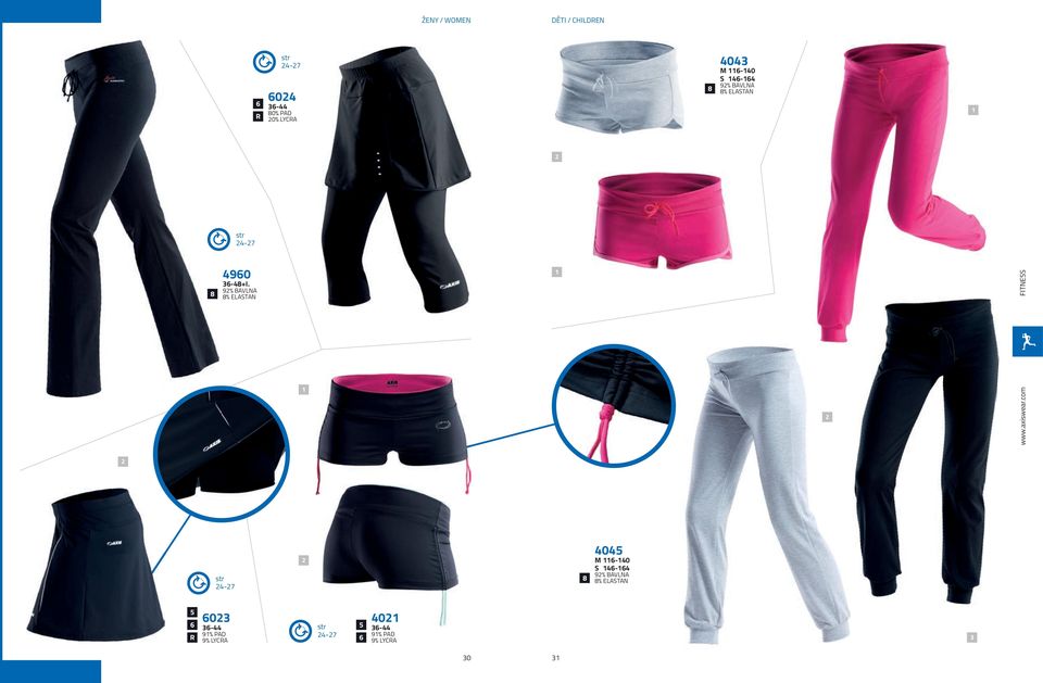 9% BAVLNA % ELASTAN FITNESS 4-7 404 M -40 S 4-4 9%