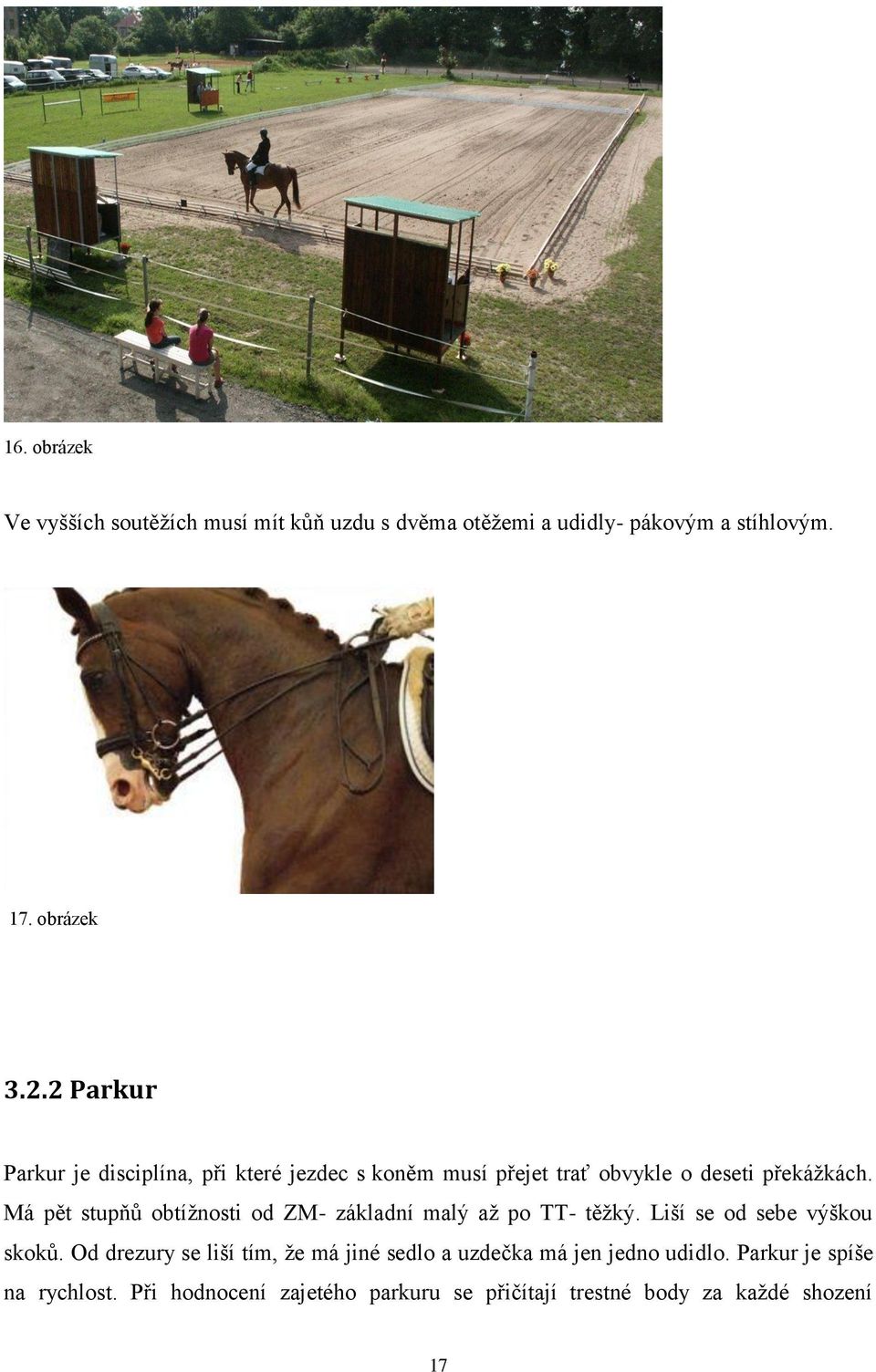 Má pět stupňů obtížnosti od ZM- základní malý až po TT- těžký. Liší se od sebe výškou skoků.