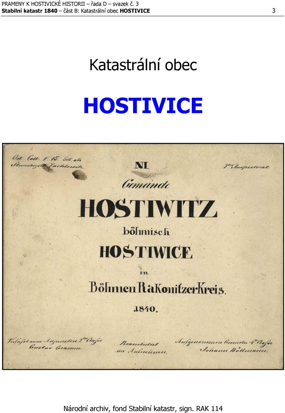 Katastrální obec HOSTIVICE Národní