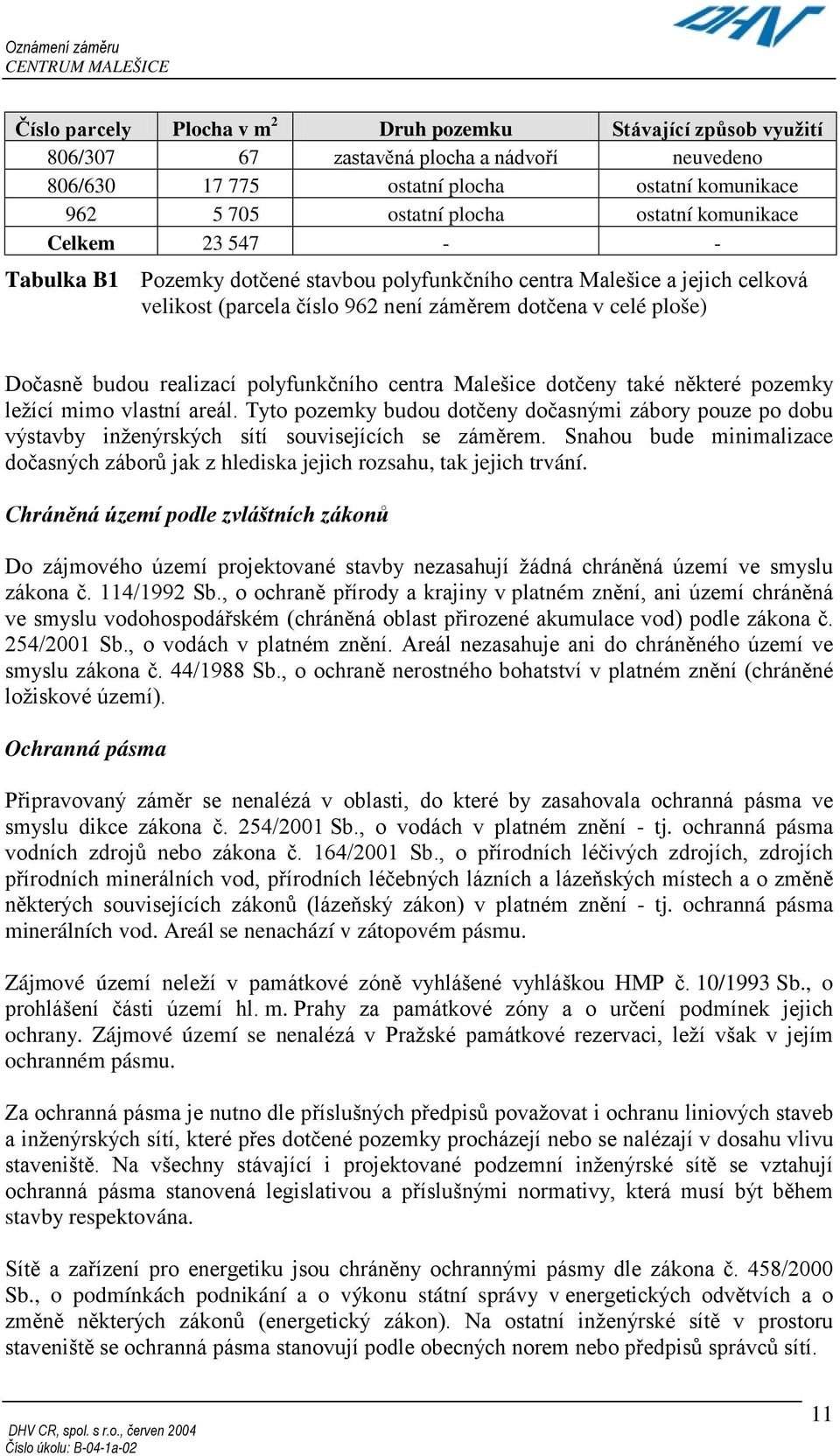 polyfunkčního centra Malešice dotčeny také některé pozemky ležící mimo vlastní areál. Tyto pozemky budou dotčeny dočasnými zábory pouze po dobu výstavby inženýrských sítí souvisejících se záměrem.