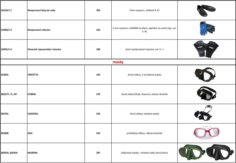 S - L masky 325001 PERFETTA 243 černý silikon, 2-zorníková maska 3023/TI, TL, NY HYBRID 270 černý silikon/žlutý, titanium, zelený