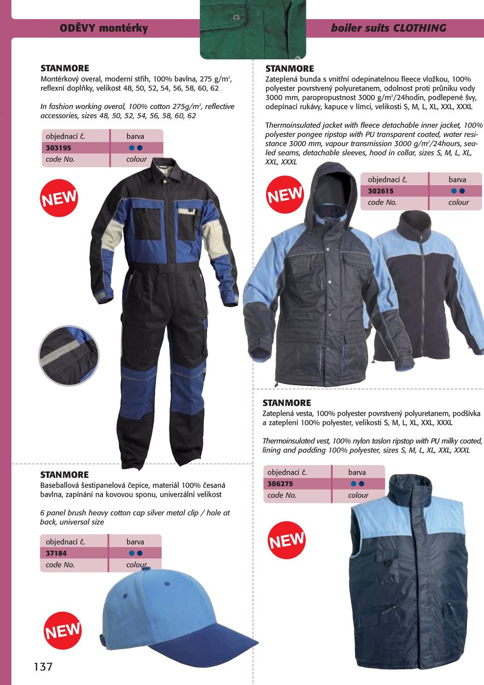 ODĚVY montérky. boiler suits CLOTHING STANMORE - PDF Stažení zdarma