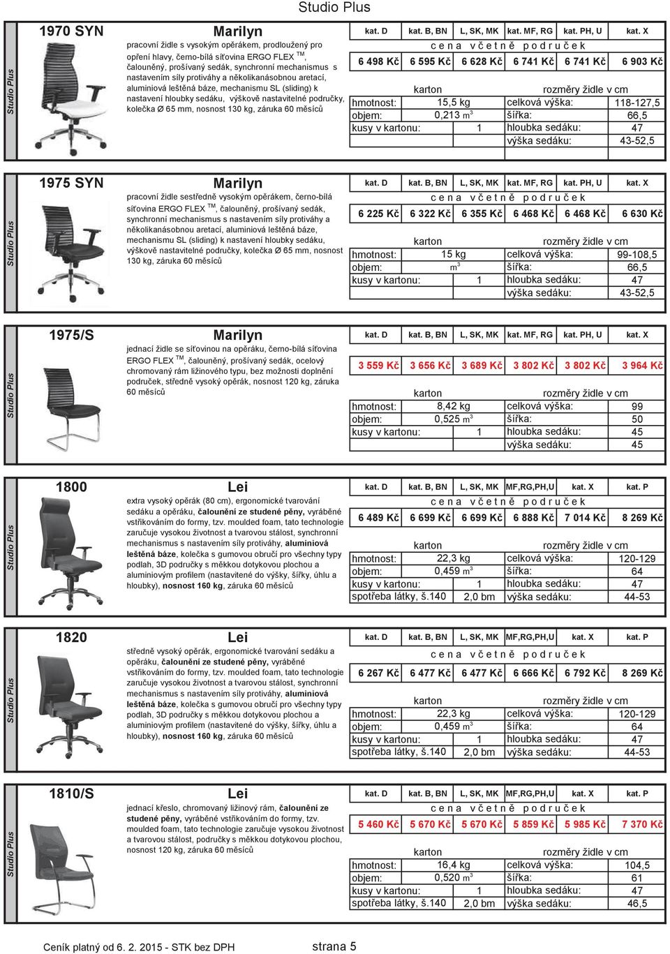 aretací, aluminiová leštěná báze, mechanismu SL (sliding) k nastavení hloubky sedáku, výškově nastavitelné područky, kolečka Ø 65 mm, nosnost 6 8 Kč 6 595 Kč 6 628 Kč 6 741 Kč 6 741 Kč 6 903 Kč 98