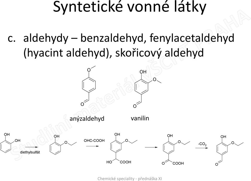 skořicový aldehyd H anýzaldehyd