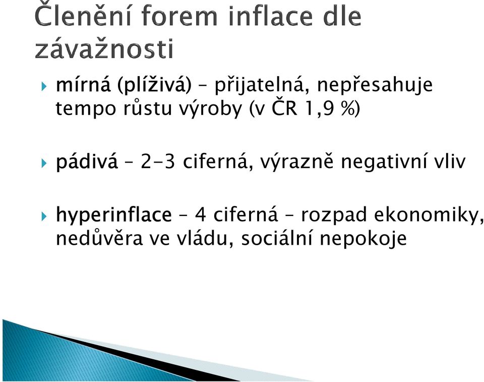 výrazně negativní vliv hyperinflace 4 ciferná