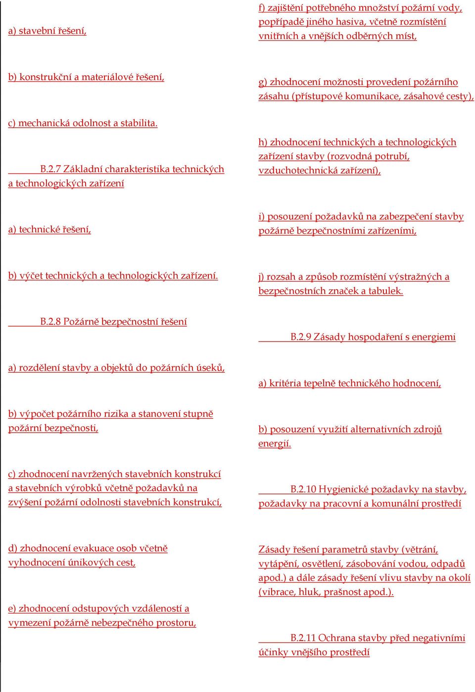 7 Základní charakteristika technických a technologických zařízení h) zhodnocení technických a technologických zařízení stavby (rozvodná potrubí, vzduchotechnická zařízení), a) technické řešení, i)