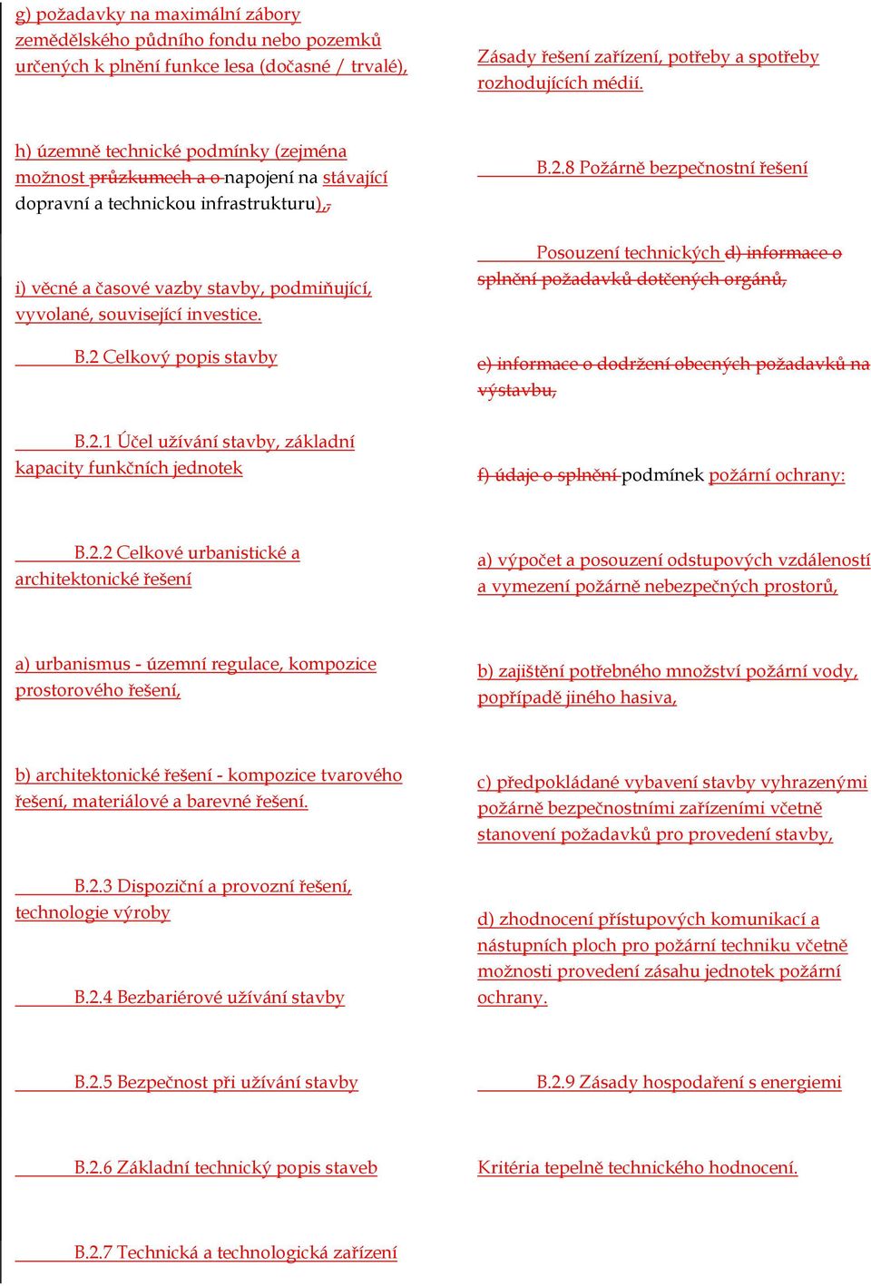 B.2 Celkový popis stavby B.2.8 Požárně bezpečnostní řešení Posouzení technických d) informace o splnění požadavků dotčených orgánů, e) informace o dodržení obecných požadavků na výstavbu, B.2.1 Účel užívání stavby, základní kapacity funkčních jednotek f) údaje o splnění podmínek požární ochrany: B.