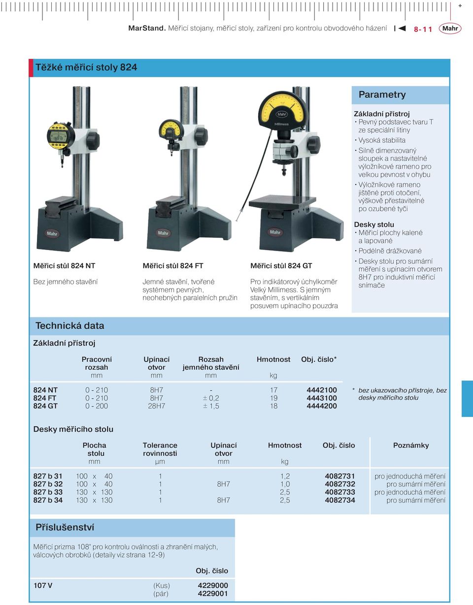 paralelních pružin Měřicí stůl 824 GT Pro indikátorový úchylkoměr Velký Millimess.