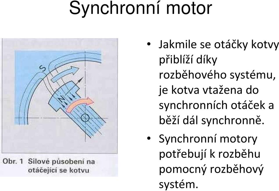 synchronních otáček a běží dál synchronně.