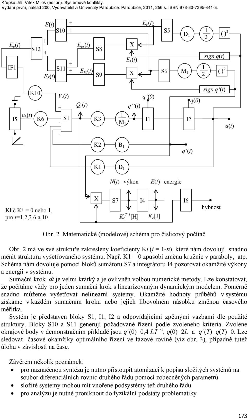 ro i=,,3,6 a. S7 K č T [H] I4 K č [J] I6 hybnos Obr.. Maemaicé (modelové) schéma ro číslicový očíač Obr.