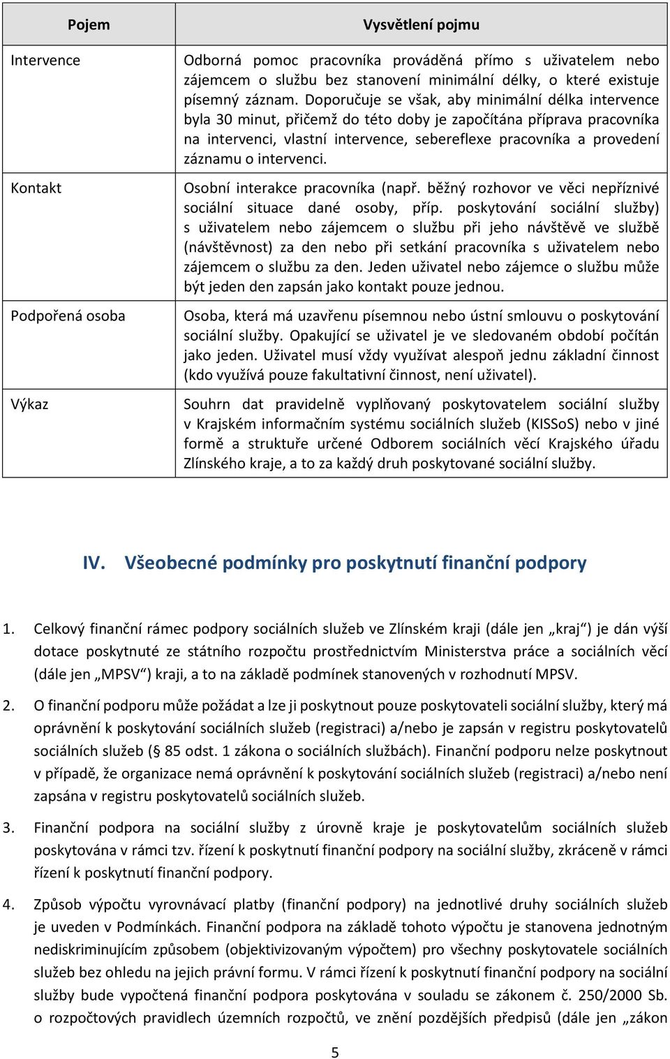 Doporučuje se však, aby minimální délka intervence byla 30 minut, přičemž do této doby je započítána příprava pracovníka na intervenci, vlastní intervence, sebereflexe pracovníka a provedení záznamu