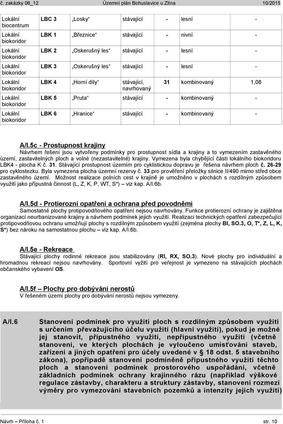 stávající - kombinovaný - A/I.