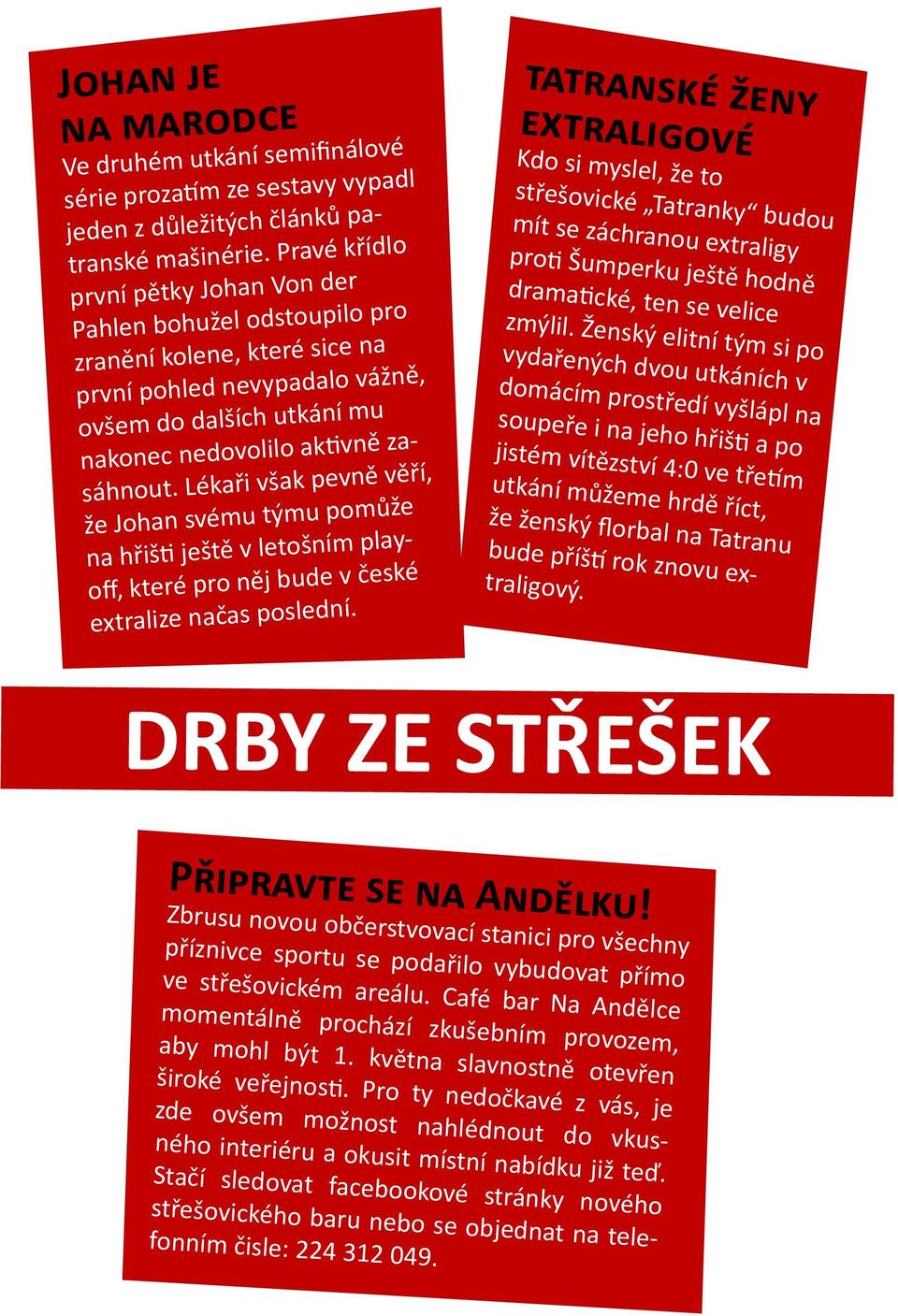 Lékaři však pevně věří, že Johan svému týmu pomůže na hřišti ještě v letošním playoff, které pro něj bude v české extralize načas poslední.