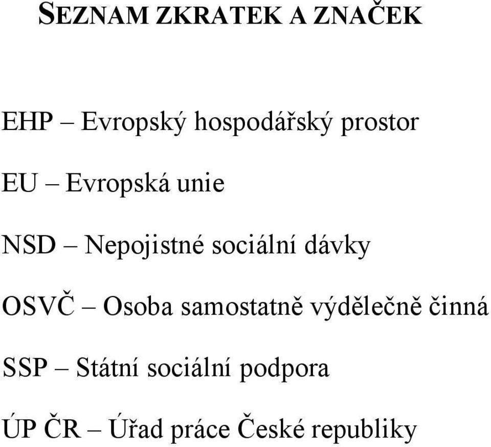 dávky OSVČ Osoba samostatně výdělečně činná SSP