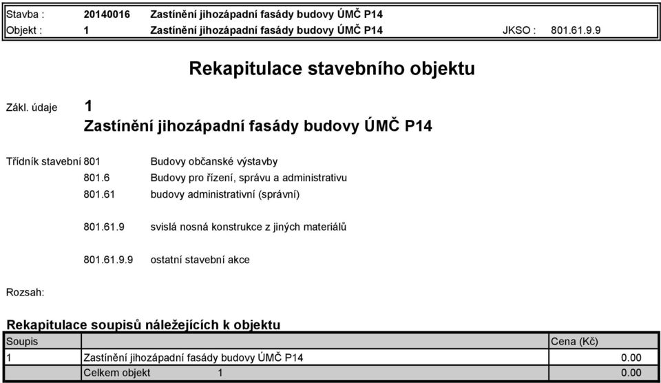 6 Budovy pro řízení, správu a administrativu 801.61 