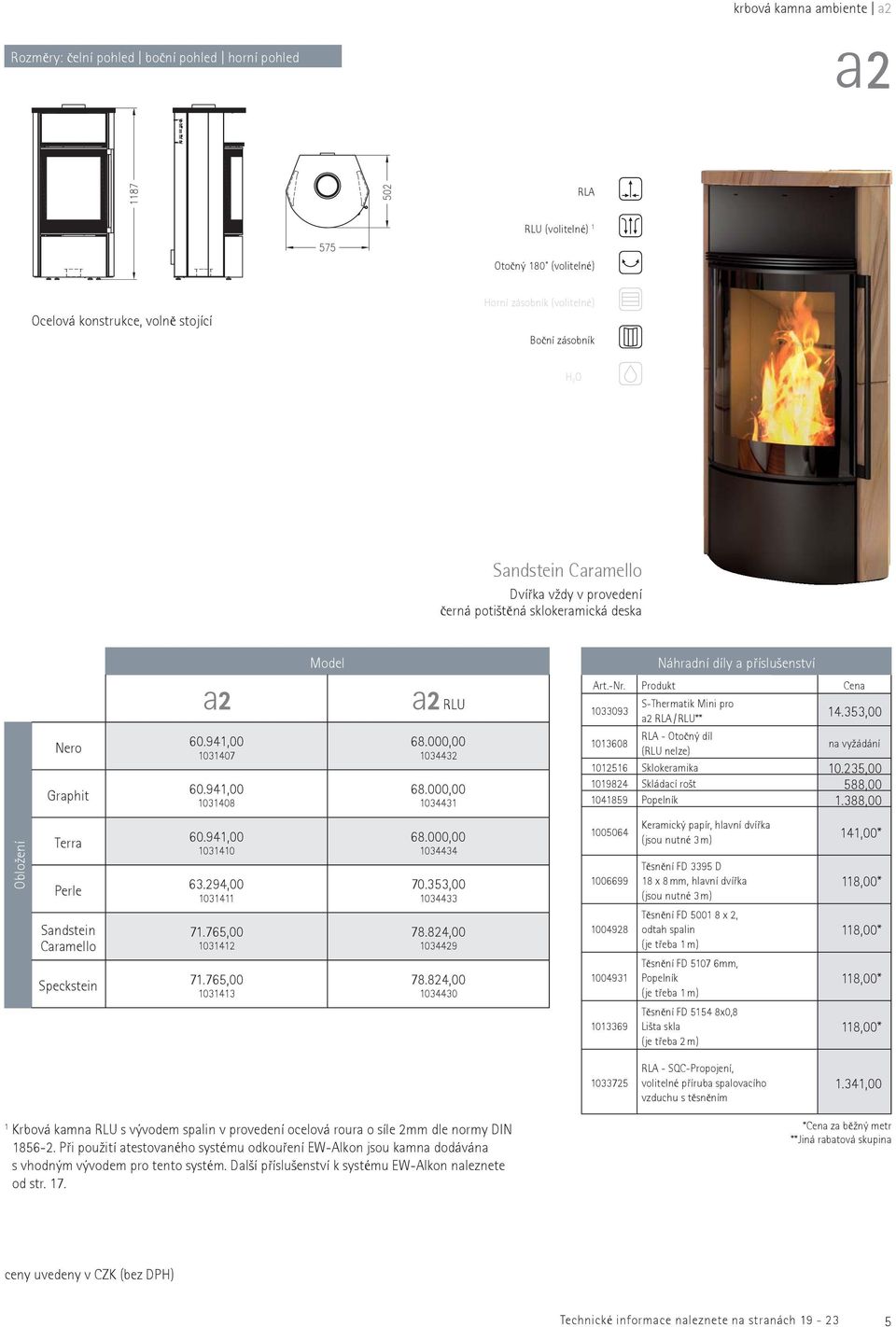 000,00 1034431 1033093 S-Thermatik Mini pro a2 RLA / RLU** 14.353,00 1013608 RLA - Otoèný díl (RLU nelze) na vyžádání 1012516 Sklokeramika 10.235,00 1019824 Skládací rošt 588,00 1041859 Popelník 1.